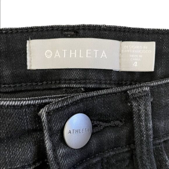 ATHLETA Sculptek Zipper Ankle Jeans Black Size 4 - Picture 5 of 8